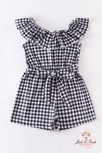 Load image into Gallery viewer, Black Plaid Romper
