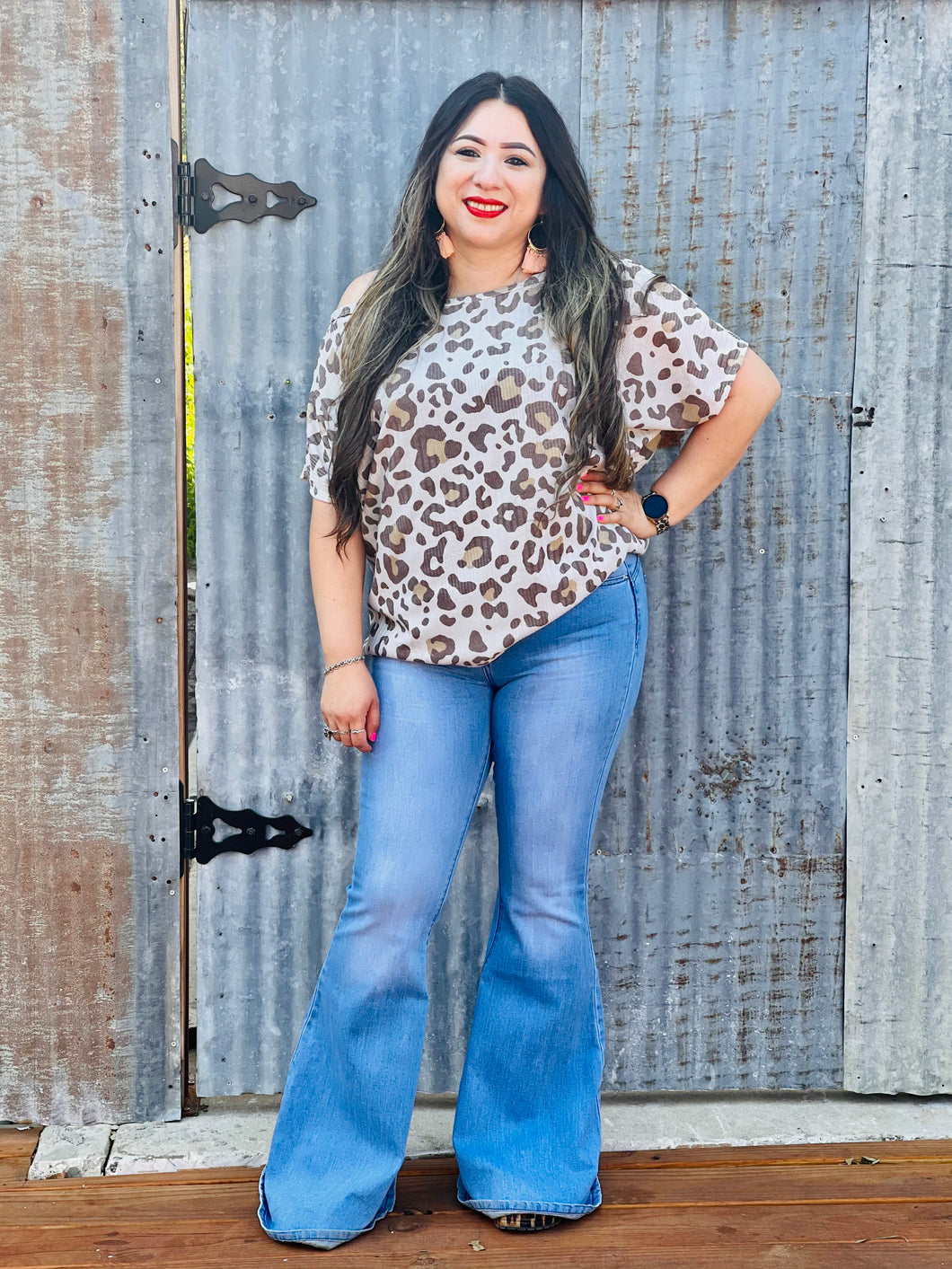 Leopard Off the Shoulder Top