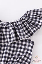 Load image into Gallery viewer, Black Plaid Romper
