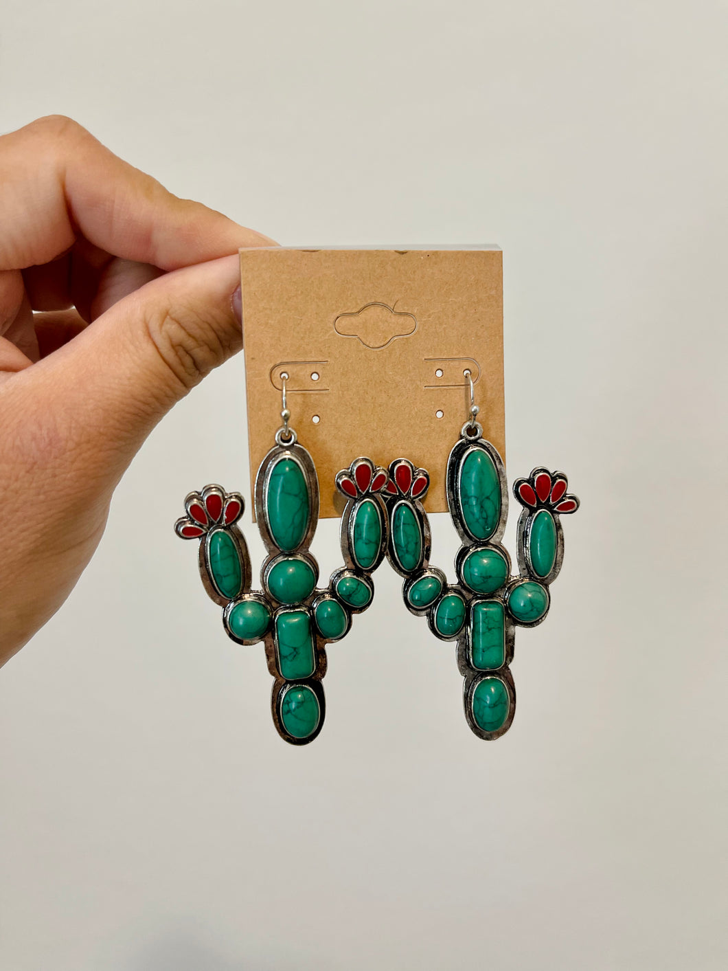 Green Cactus Earrings