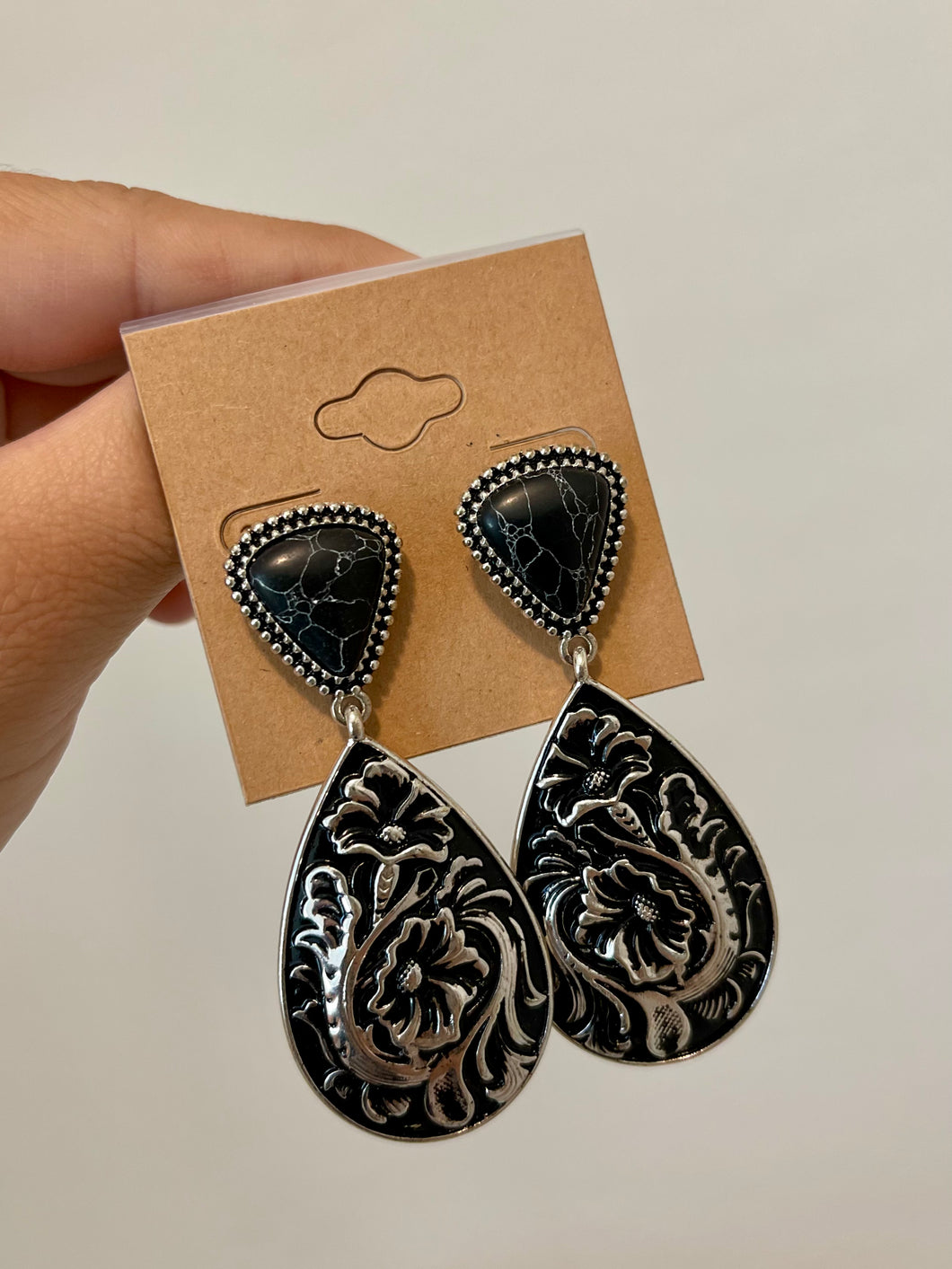 Black Stone Earrings