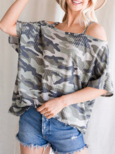 Load image into Gallery viewer, Off The Shoulder Army Top
