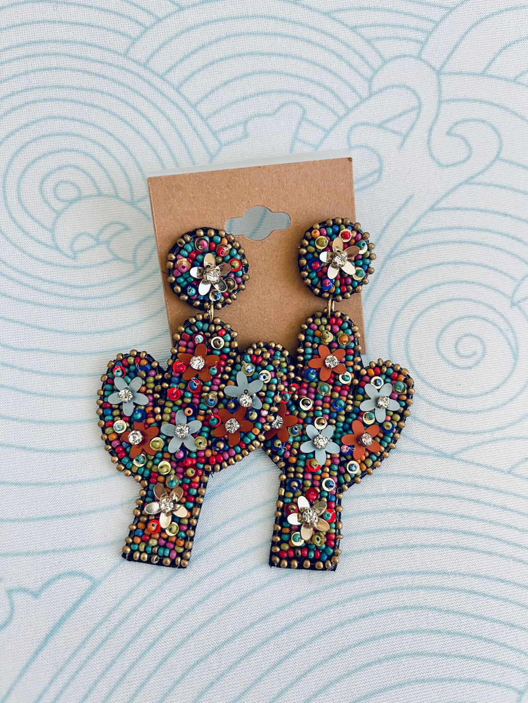 Beaded Cactus Earrings