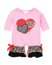 Load image into Gallery viewer, Cheetah Polka Dot Baby Girl Romper
