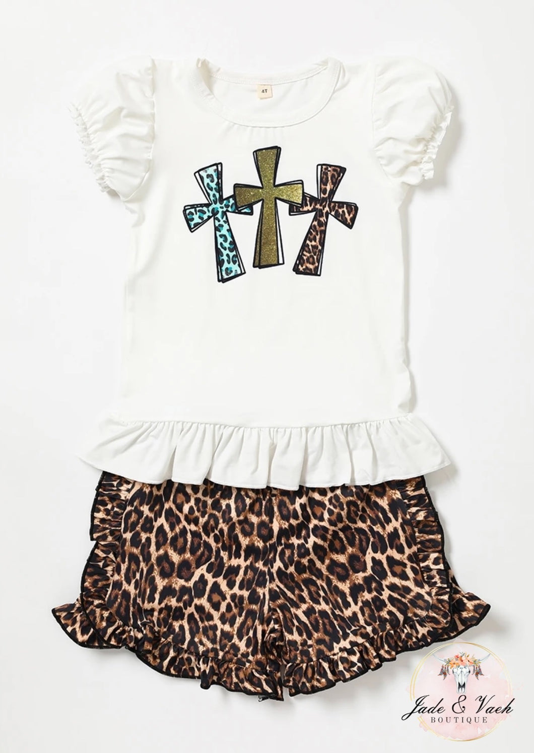 Cross Leopard Shorts Set