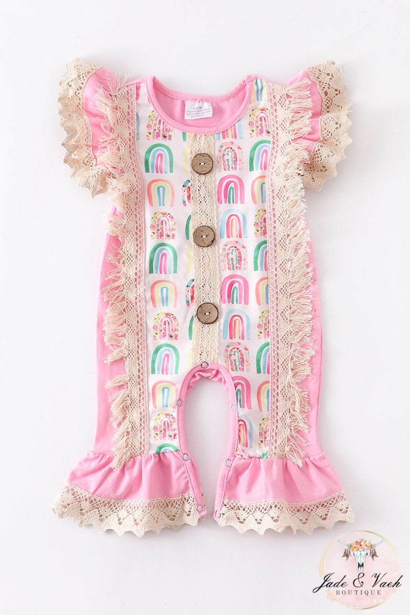 Rainbow Baby Girl Romper