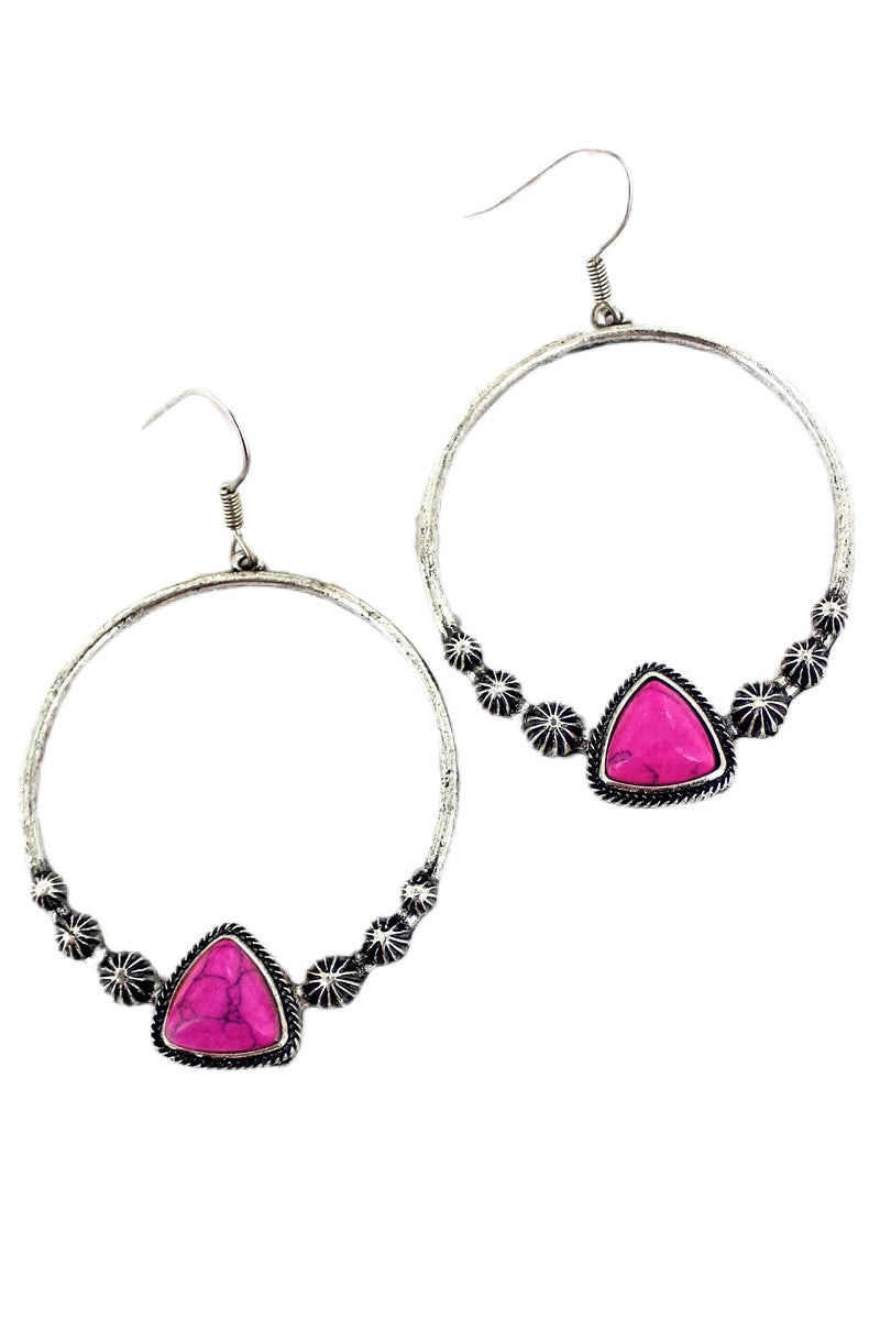 Pink Hoop Earrings